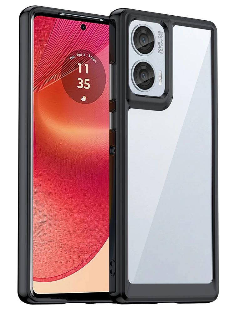 Silikon / TPU Hülle Motorola Edge 50 Fusion in candy schwarz - Schutzhülle
