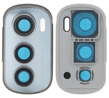 Motorola Edge 30 Kamera Gehäuse (Blende) silber + Scheibe