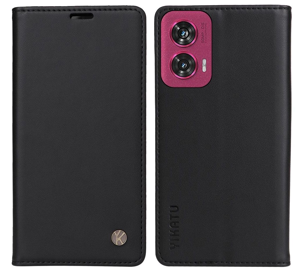 Klapp-Tasche (Book Style) ultra dünn Motorola Edge 50 Fusion classy schwarz - Schutzhülle