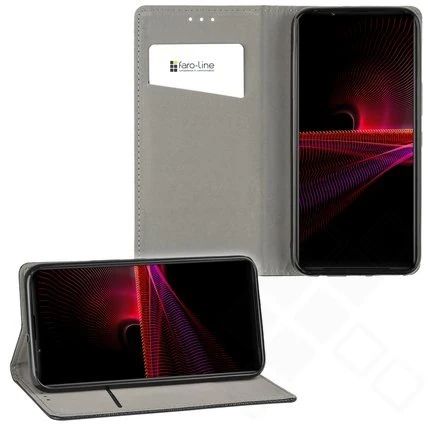 Klapp-Tasche (Book Style) ultra dünn Sony Xperia 10 II classy schwarz - Schutzhülle