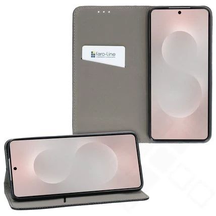 Klapp-Tasche (Book Style) ultra dünn Samsung Galaxy S25 Edge classy schwarz - Schutzhülle