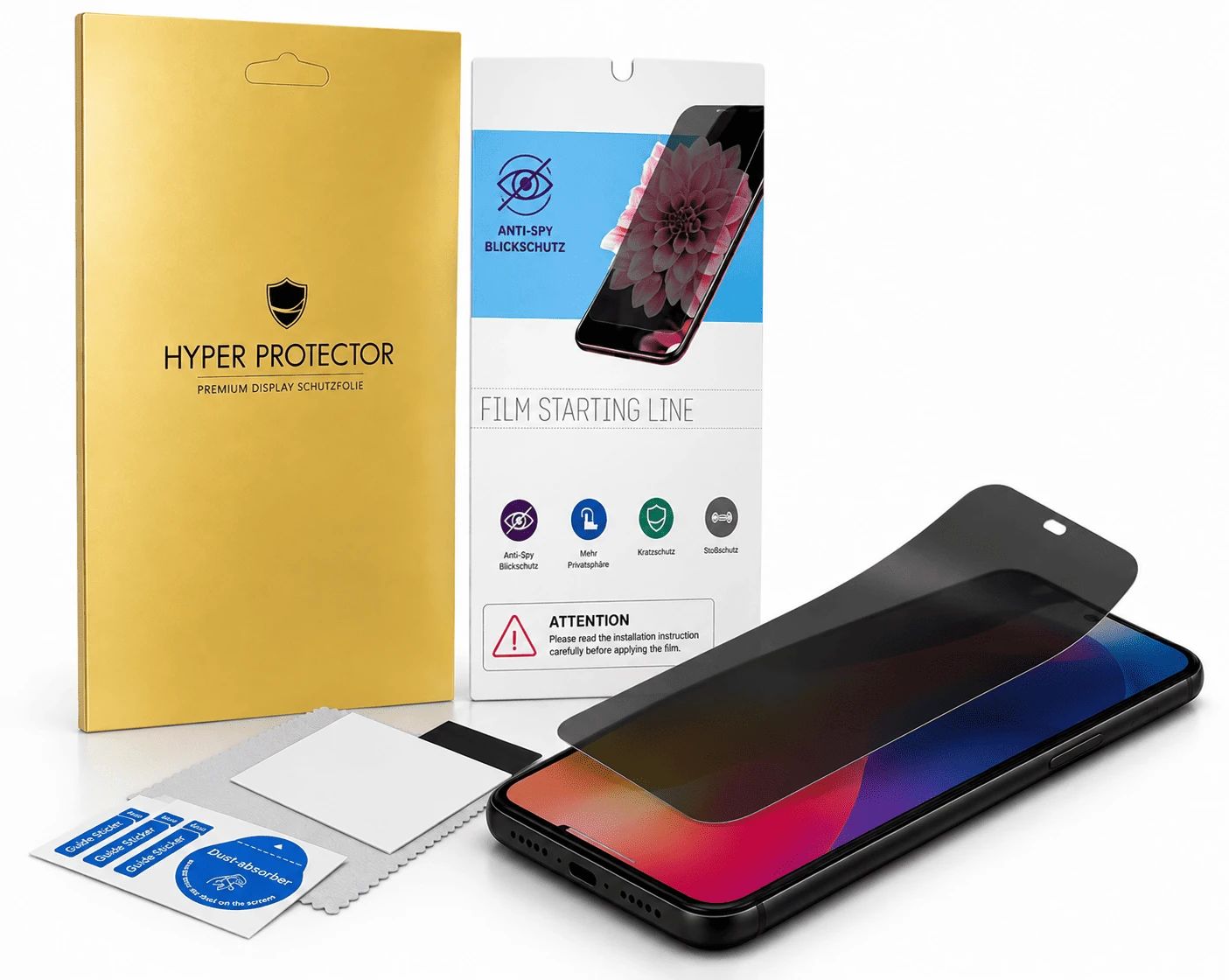 Blickschutzfolie für Samsung Galaxy S10 Plus (Hybrid Folie Anti-Spy)