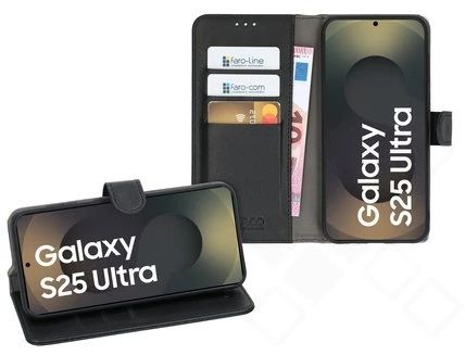 Klapp-Tasche (Book Style) ultra dünn Samsung Galaxy S25 Ultra classy schwarz - Schutzhülle