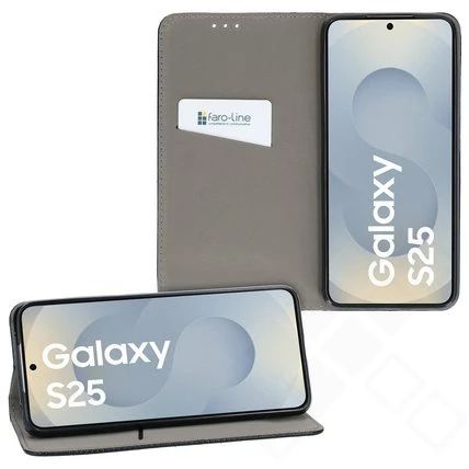 Klapp-Tasche Klassik (Book Style) Samsung Galaxy S25 schwarz - Schutzhülle