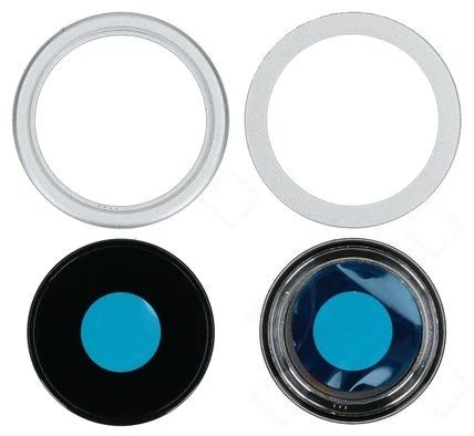 Apple iPhone 16e Kamerascheibe (Glas) + Blende (Gehäuse) weiss