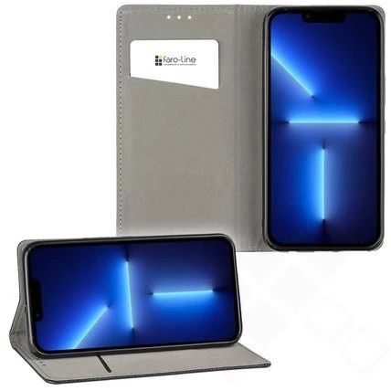 Klapp-Tasche (Book Style) ultra dünn Apple iPhone 13 Pro Max classy schwarz - Schutzhülle