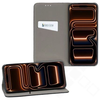 Klapp-Tasche (Book Style) ultra dünn Apple iPhone 17 Pro Max classy schwarz - Schutzhülle