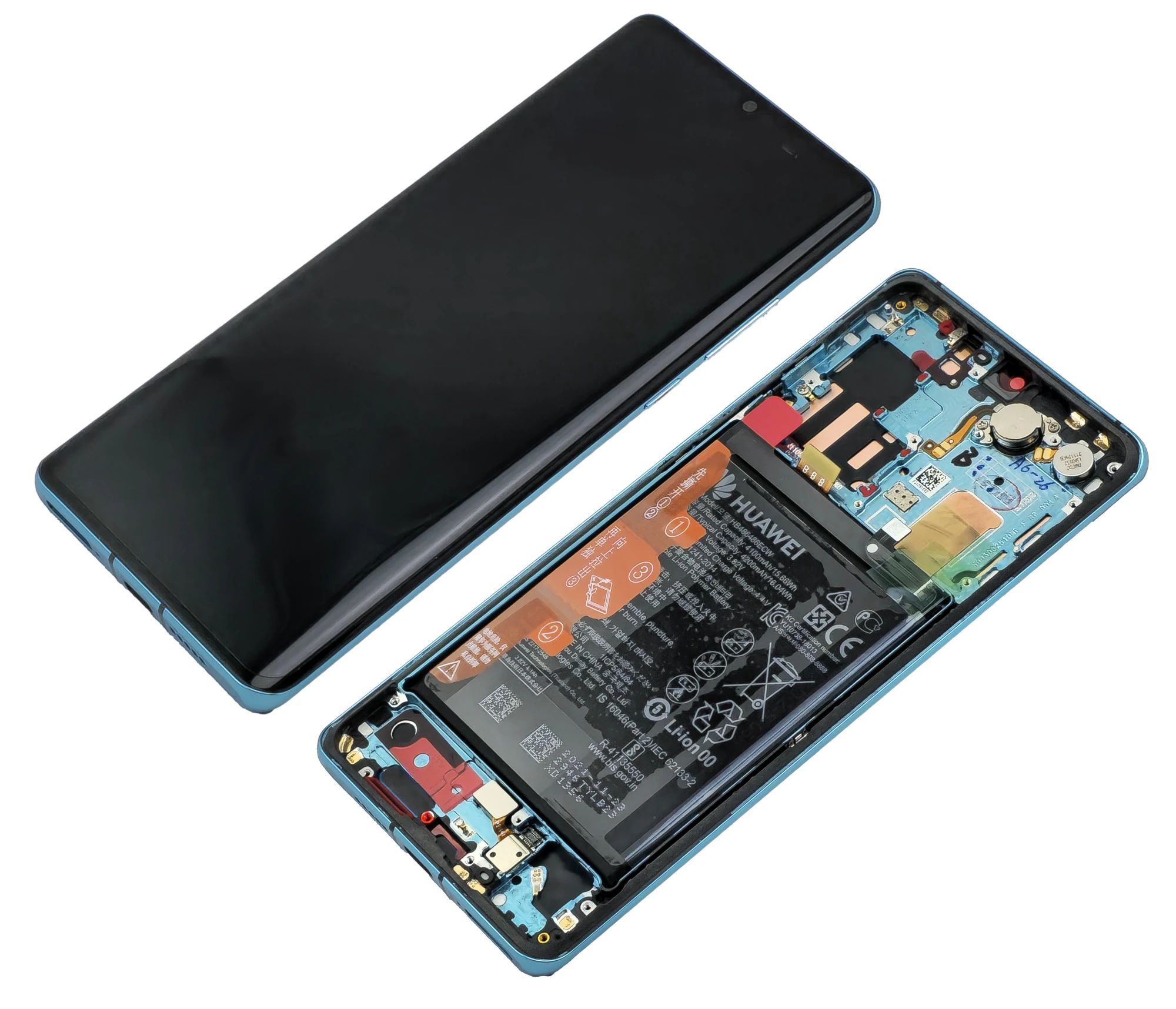 Huawei P30 Pro Display mit Touchscreen + Akku Aurora Blue