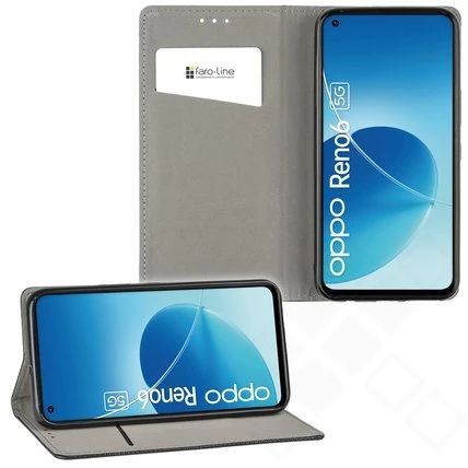 Klapp-Tasche Klassik (Book Style) OPPO Reno6 5G schwarz - Schutzhülle