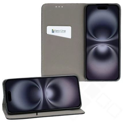 Klapp-Tasche (Book Style) ultra dünn Apple iPhone 16 Plus classy schwarz - Schutzhülle