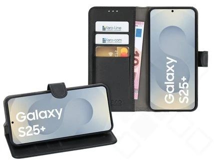 Klapp-Tasche (Book Style) ultra dünn Samsung Galaxy S25 Plus classy schwarz - Schutzhülle