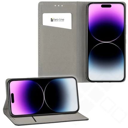 Klapp-Tasche (Book Style) ultra dünn Apple iPhone 14 Pro Max classy schwarz - Schutzhülle