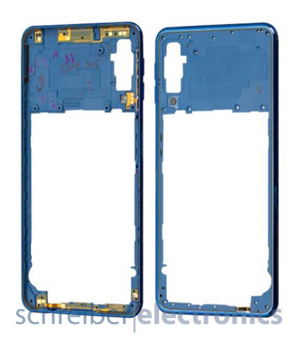 Samsung A750 Galaxy A7 (2018) Mittelgehäuse blau