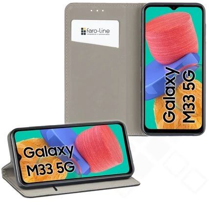 Klapp-Tasche (Book Style) ultra dünn Samsung M336 Galaxy M33 classy schwarz - Schutzhülle