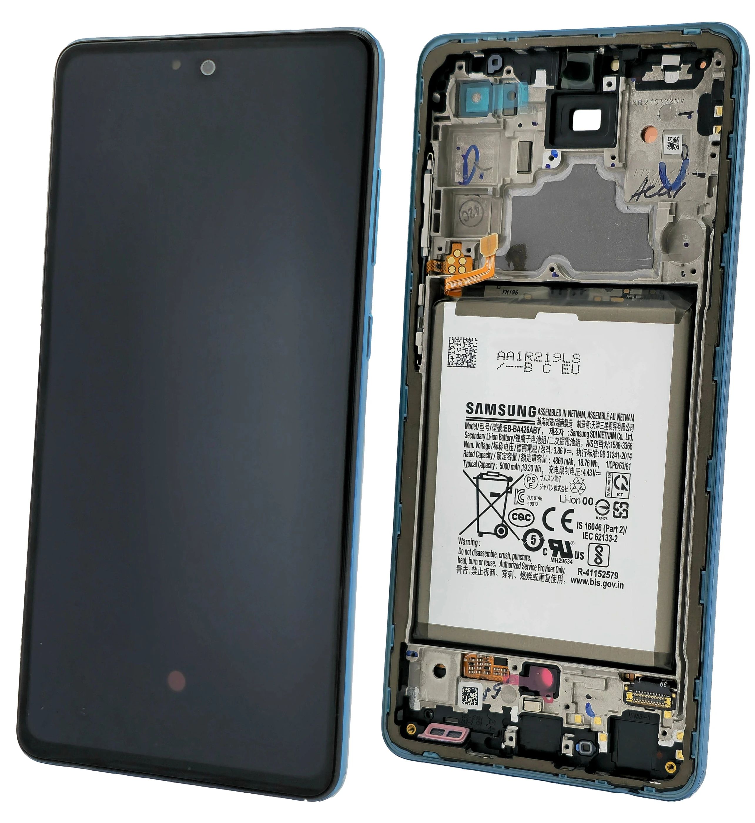 Samsung Galaxy A72 Display mit Touchscreen blau A725 A726 4G 5G