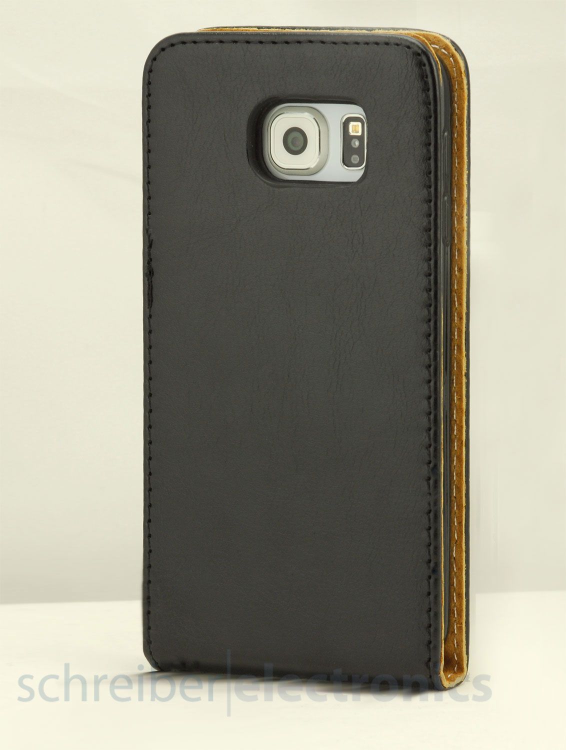 Sony Xperia 10 leder Klapp-Tasche (Vertikal) schwarz