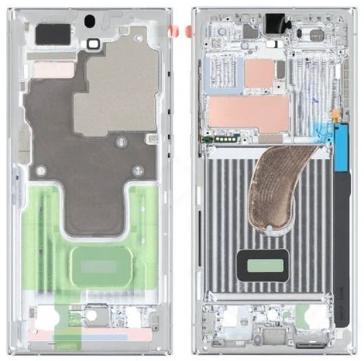 Samsung S918B Galaxy S23 Ultra Display Montage-Rahmen (Gehäuse) blau / lime