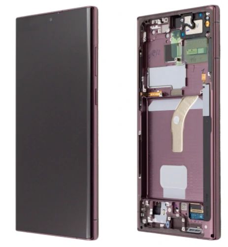 Samsung S908B Galaxy S22 Ultra Display mit Touchscreen burgundy