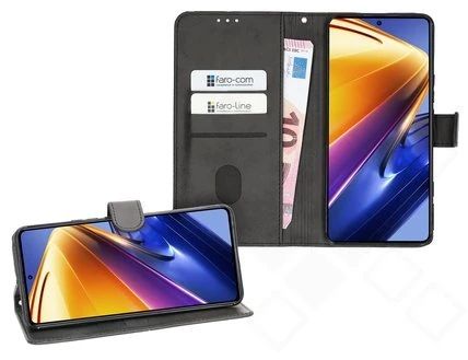 Klapp-Tasche (Book Style) ultra dünn Xiaomi Poco F4 GT classy schwarz - Schutzhülle