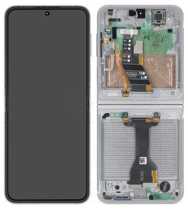 Samsung Galaxy Z Flip6 Display mit Touchscreen silber