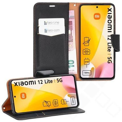 Klapp-Tasche Klassik (Book Style) Xiaomi 12 Lite schwarz - Schutzhülle