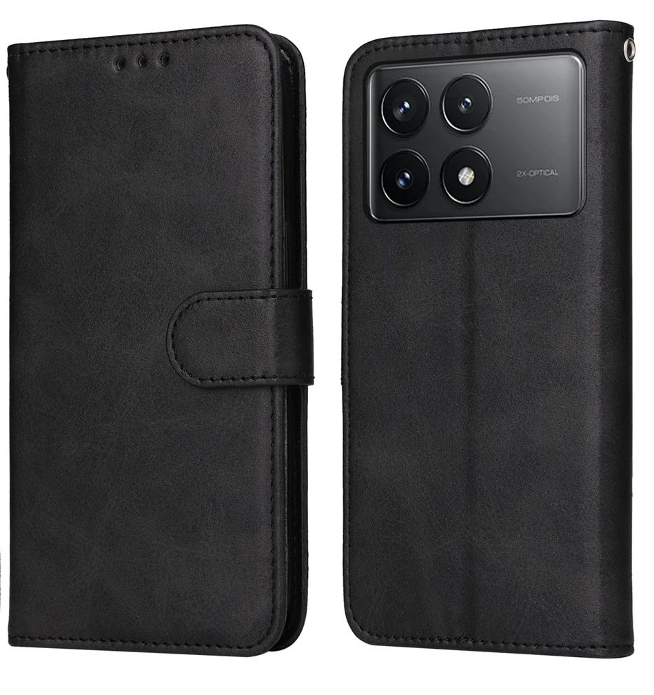 Klapp-Tasche Klassik (Book Style) Xiaomi Poco F6 Pro schwarz - Schutzhülle