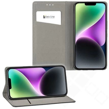 Klapp-Tasche (Book Style) ultra dünn Apple iPhone 14 Plus classy schwarz - Schutzhülle