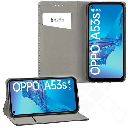 Klapp-Tasche Klassik (Book Style) Oppo A53s / A53 schwarz - Schutzhülle