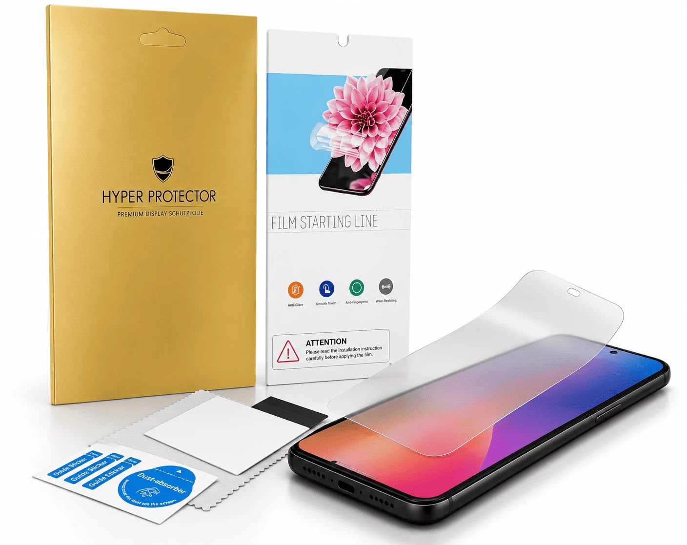 Blickschutzfolie für Samsung A520 Galaxy A5 (Hybrid Folie Anti-Spy)