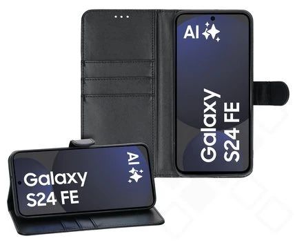 Klapp-Tasche (Book Style) ultra dünn Samsung Galaxy S24 FE classy schwarz - Schutzhülle