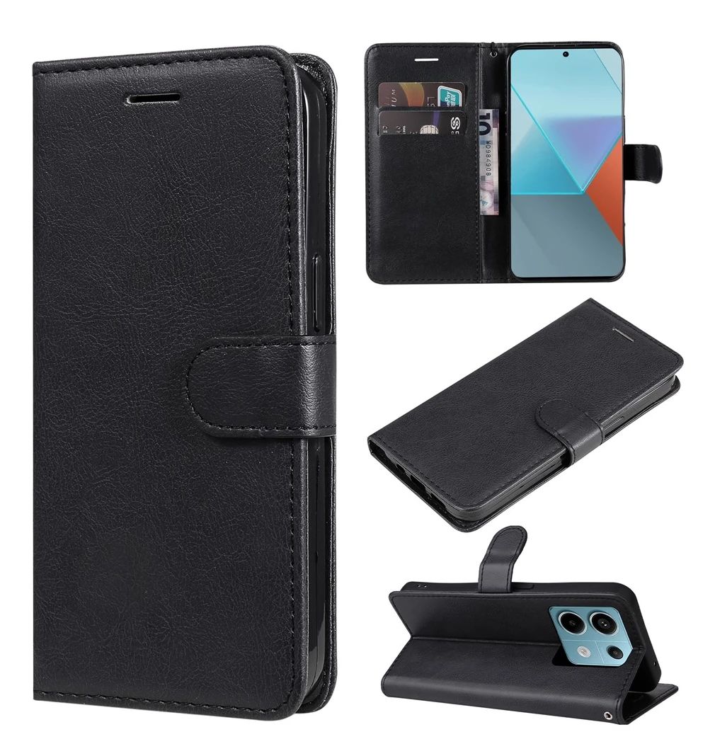 Klapp-Tasche Klassik (Book Style) Xiaomi Poco X6 5G schwarz - Schutzhülle