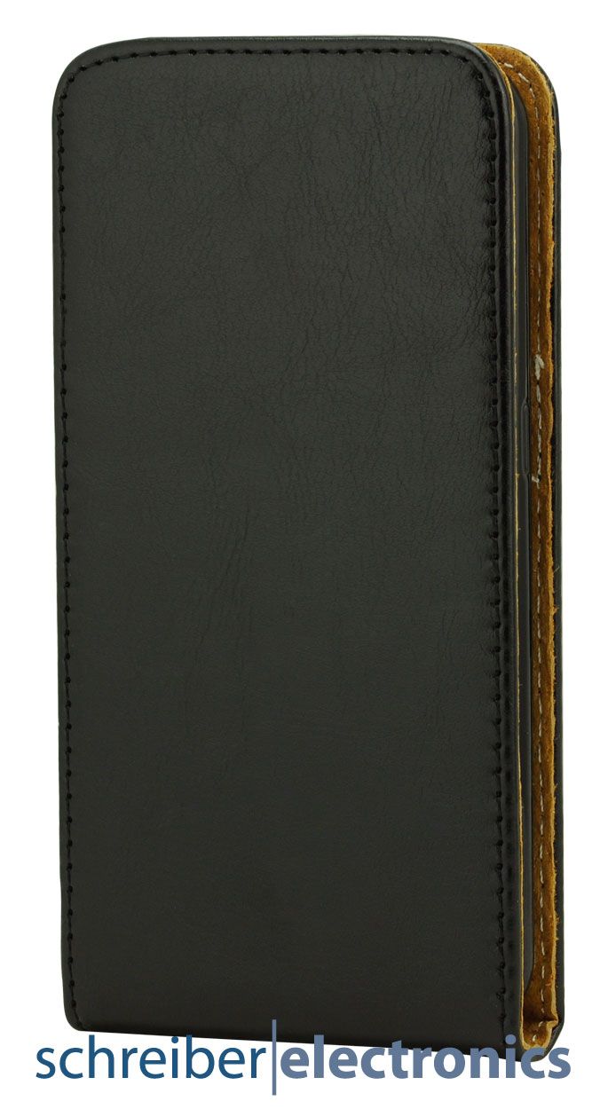 Sony Xperia 10 Plus leder Klapp-Tasche (Vertikal) schwarz