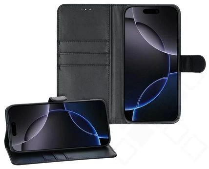 Klapp-Tasche Klassik (Book Style) Apple iPhone 16 Pro schwarz - Schutzhülle