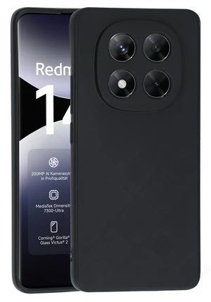 Silikon / TPU Hülle Xiaomi Redmi Note 14 Pro 5G in candy schwarz - Schutzhülle