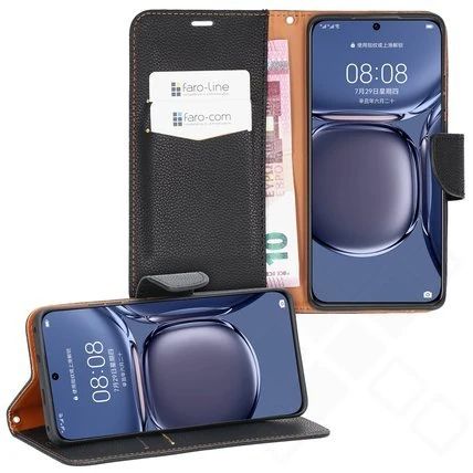 Klapp-Tasche (Book Style) ultra dünn Huawei P50 classy schwarz - Schutzhülle