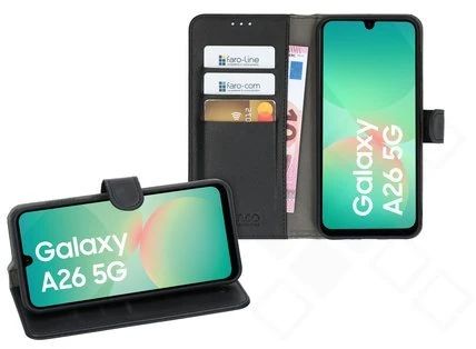 Klapp-Tasche (Book Style) ultra dünn Samsung Galaxy A26 5G classy schwarz - Schutzhülle
