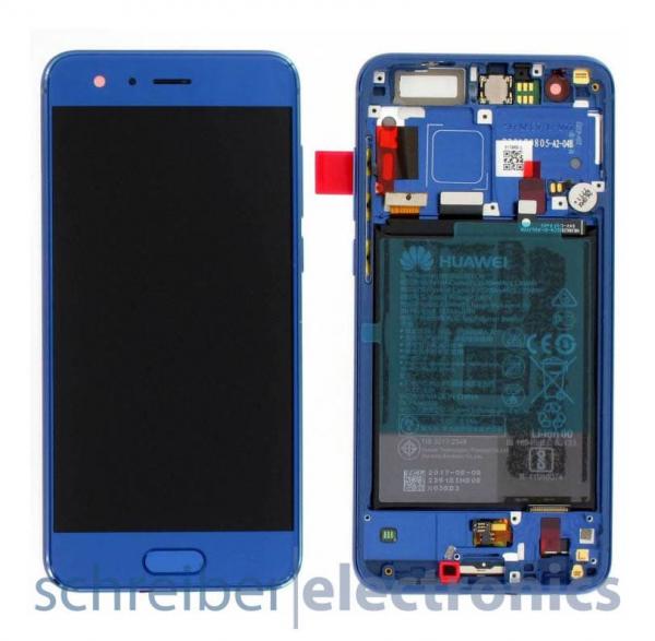 Huawei Honor 9 Display mit Rahmen + Akku blau