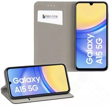 Klapp-Tasche Klassik (Book Style) Samsung A156 Galaxy A15 schwarz - Schutzhülle