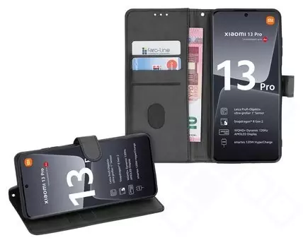 Klapp-Tasche Klassik (Book Style) Xiaomi 13 Pro schwarz - Schutzhülle