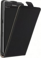 Sony Xperia Z3 leder Klapp-Tasche (Vertikal) schwarz
