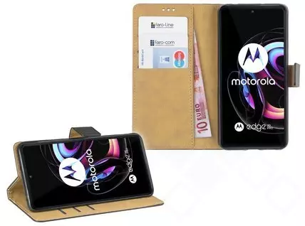Klapp-Tasche Klassik (Book Style) Motorola Edge 20 Pro schwarz - Schutzhülle