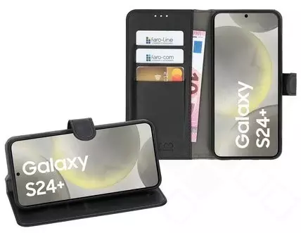 Klapp-Tasche (Book Style) ultra dünn Samsung S926B Galaxy S24+ Plus classy schwarz - Schutzhülle