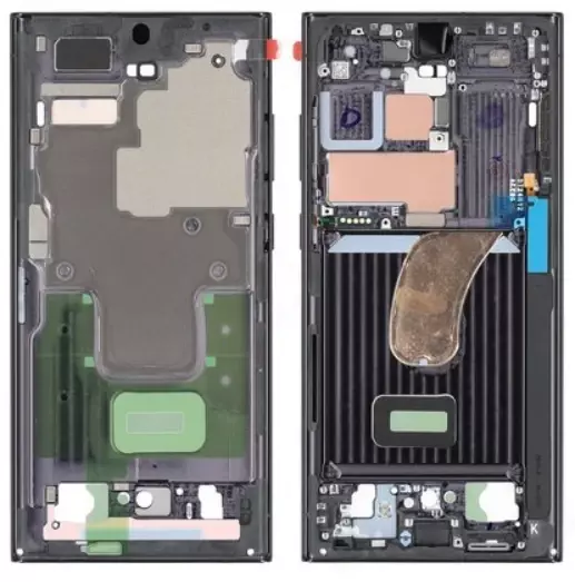Samsung S918B Galaxy S23 Ultra Display Montage-Rahmen (Gehäuse) schwarz