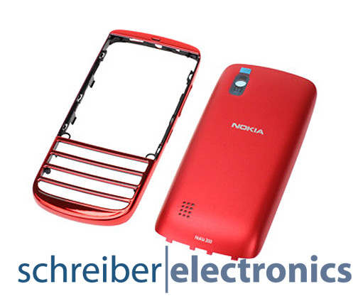 Nokia Asha 300 Cover + Akkudeckel rot