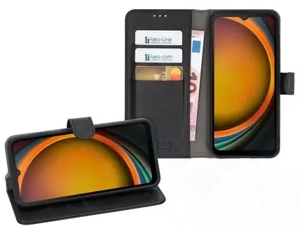 Klapp-Tasche (Book Style) ultra dünn Samsung G556 Galaxy XCover 7 classy schwarz - Schutzhülle