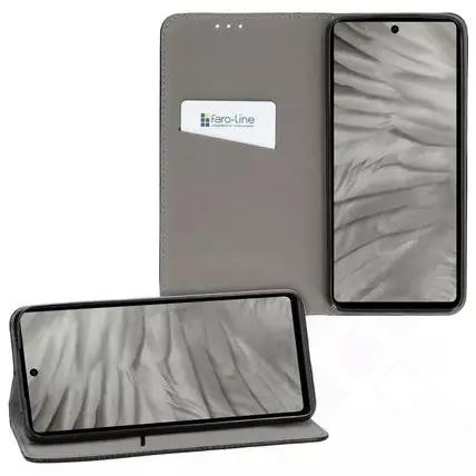 Klapp-Tasche (Book Style) ultra dünn Google Pixel 7a classy schwarz - Schutzhülle