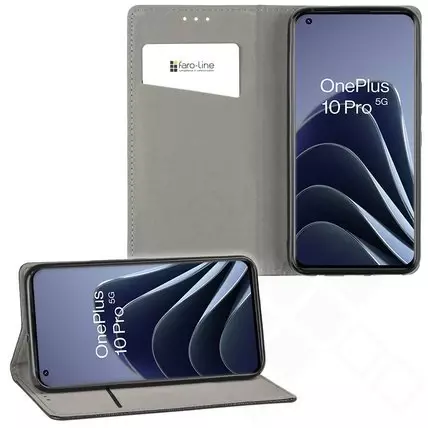 Klapp-Tasche (Book Style) ultra dünn OnePlus 10 Pro classy schwarz - Schutzhülle