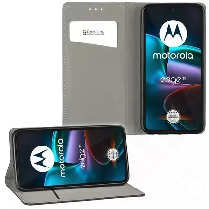 Klapp-Tasche Klassik (Book Style) Motorola Edge 30 schwarz - Schutzhülle