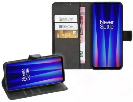 Klapp-Tasche (Book Style) ultra dünn OnePlus Nord CE 2 5G classy schwarz - Schutzhülle