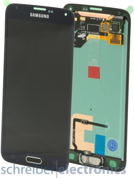 Samsung G900 Display Touchscreen schwarz blau glas scheibe galaxy s5
